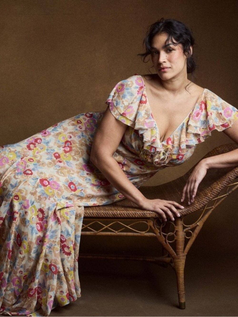 DOEN AMÉRELLE DRESSIN JARDIN DE CAMELIAS Floral V-Neck Maxi Dress, XS - Picture 3 of 9